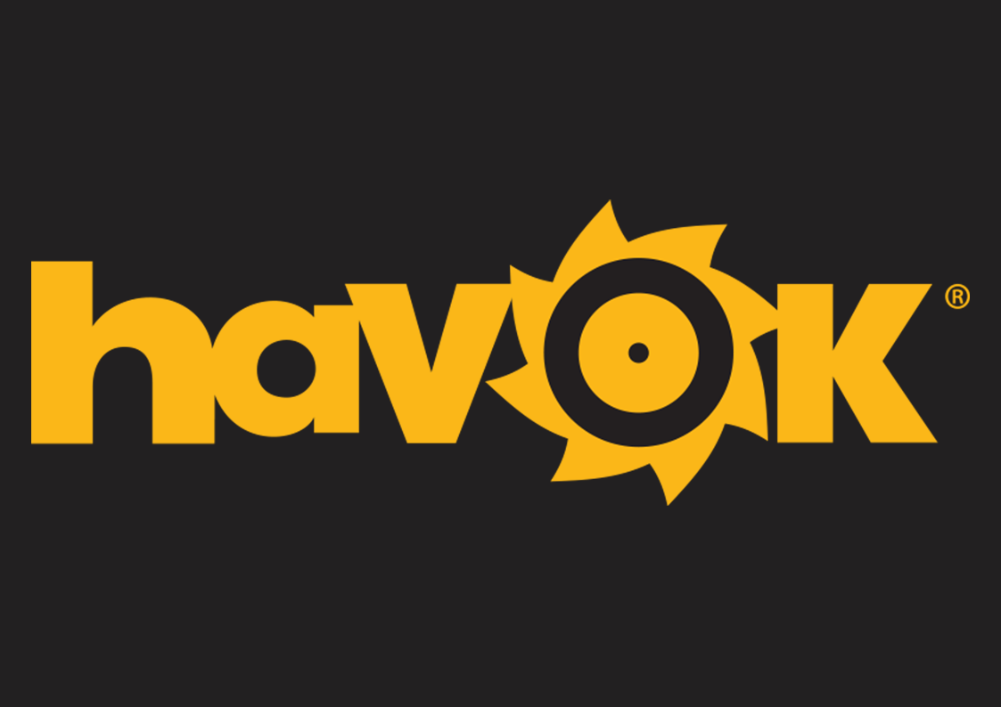 Havok logo in yellow on a black background