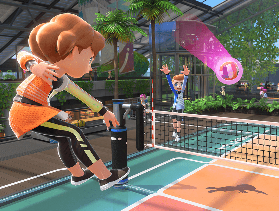 Nintendo Switch Sports promotional of two people playing volleyball