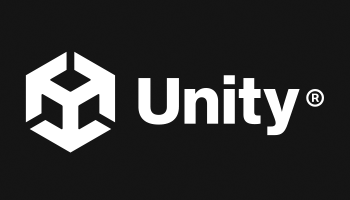 White Unity logo on a black background